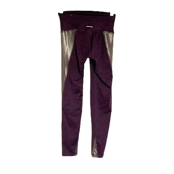 Aerie chill play move S maroon with metallic side leggings - Picture 5 of 8